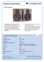 Cambridge Audio SX50 - Technical Specifications 